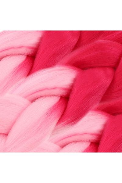 KONAK PERUK Synthetic Ombreli Hair For African Braid And Rasta - Dark Pink / Light Pink