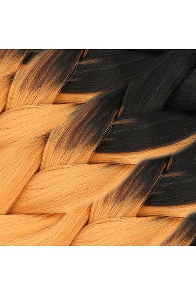 KONAK PERUK 100 gr.African Braiding Synthetic Ombreli Hair - Black / Mustard Yellow