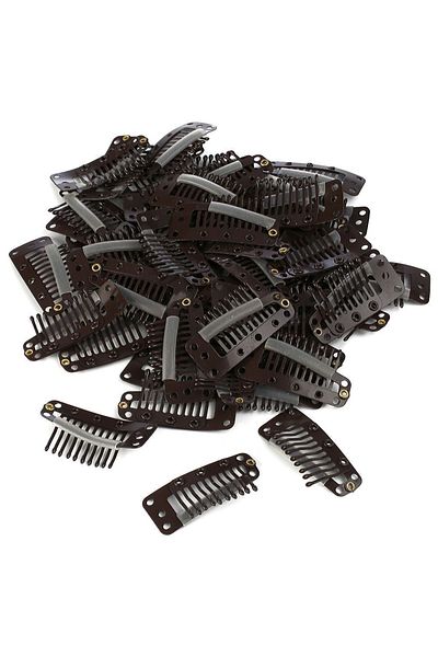 KONAK PERUK Dark Brown 10 Pieces Large Snap Clips