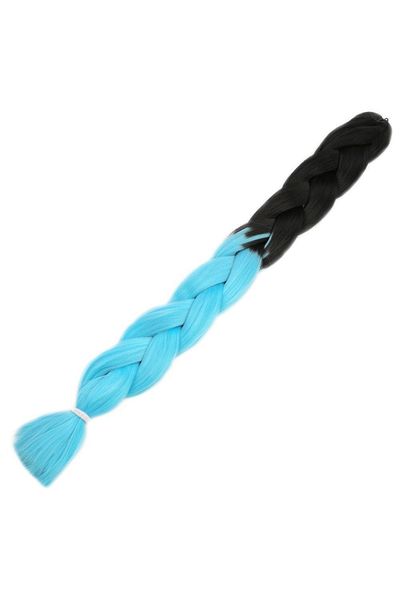 KONAK PERUK African Braiding Synthetic Ombreli Hair 100 Gr- Black / Light Blue