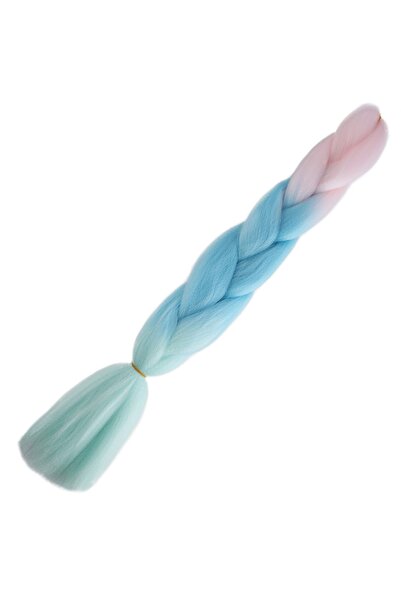 KONAK PERUK 100 gr. Păr sintetic Ombre African Braiding - Roz moale/Albastru/...