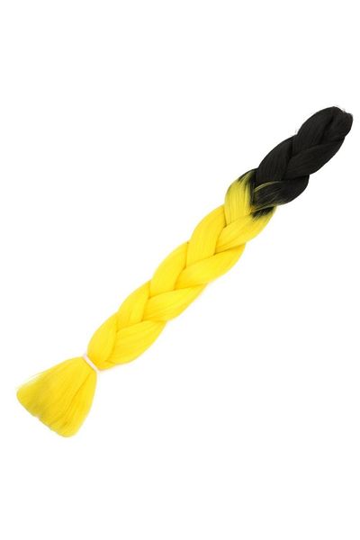 KONAK PERUK 100 gr.African Braiding Synthetic Ombre Hair - Black / Yellow