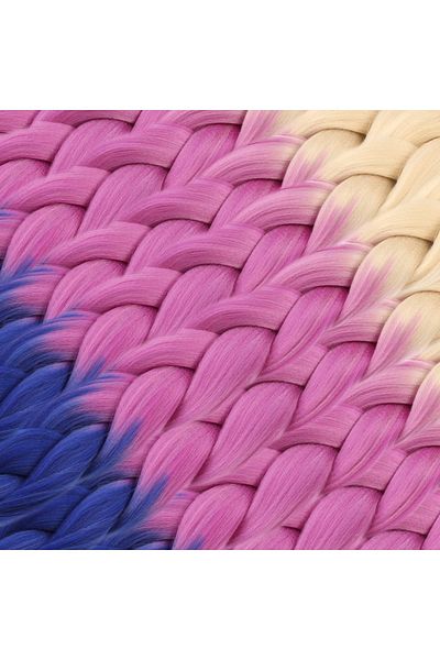 KONAK PERUK Synthetic Ombreli Hair For African Braid And Rasta - Platinum / Lilac / Blue