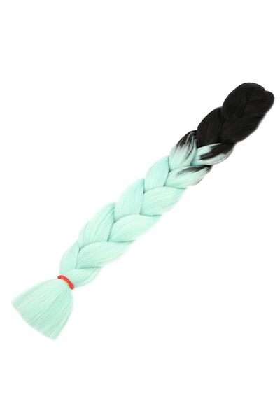 KONAK PERUK African Braiding Synthetic Ombreli Hair 100 Gr- Black / Water Green