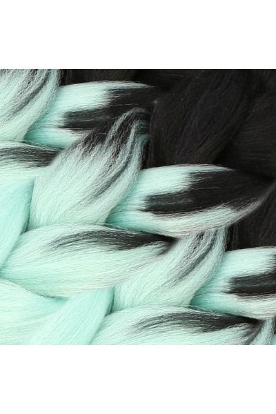 KONAK PERUK African Braiding Synthetic Ombreli Hair 100 Gr- Black / Water Green