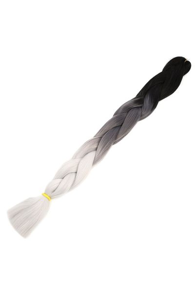 KONAK PERUK Synthetic Ombreli Hair For African Braid And Rasta - Black / Dark Grey / Light Grey
