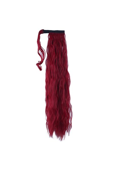 KONAK PERUK Red Ponytail - Tie-Up and Fluffy Wavy