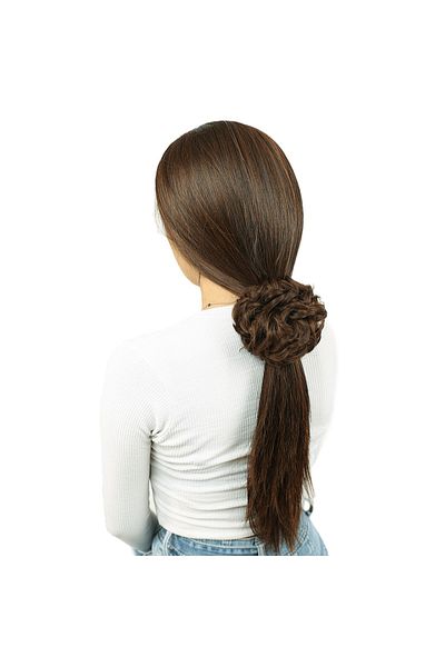 KONAK PERUK Dense Hair Elastic Bun Buckle - Brown Caramel