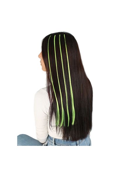 KONAK PERUK Colorful Synthetic Bead Welding Hair + Suit Apparatus - Neon Yellow - 10 Pieces