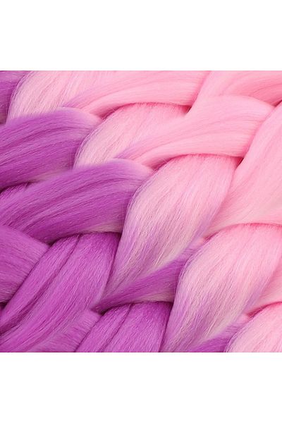 KONAK PERUK African Braiding Synthetic Ombreli Hair 100 Gr- Light Pink / Lilac