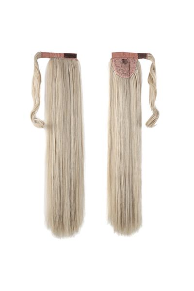 KONAK PERUK Platinum Highlight Tie Straight Ponytail - Honey Foam