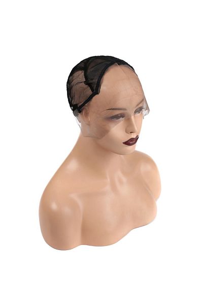 KONAK PERUK Black Wig Sewing Net - Front Lace Tulle