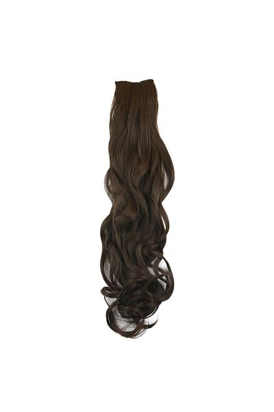 KONAK PERUK Light Brown Fiber Synthetic 8 Pieces Wavy Snap