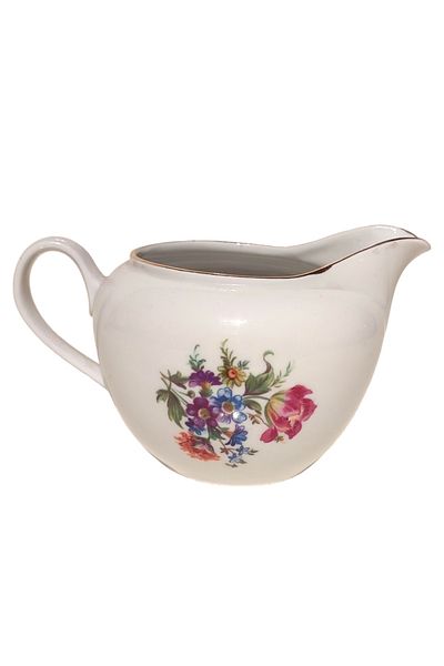 Home Styleast Antique Art Deco German Porcelain Fortuna Eisenberg Stamped Flower Motif Milk Jug