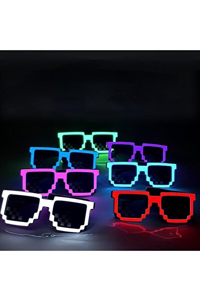 Doppler Pembe Led Parti Gözlüğü Led Işıklı Pilli Yılbaşı Düğün Eğlence Uv400 Neon Parti Gözlüğü Hj-lpg-02