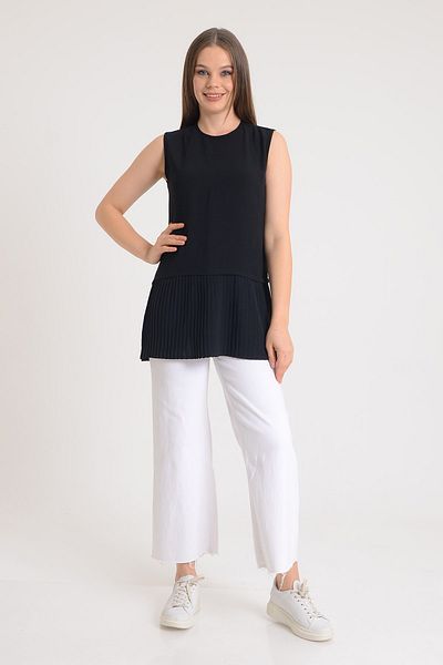 MaraSender Ayrobin Fabric Pleated Zero Sleeve Underwear Tunic