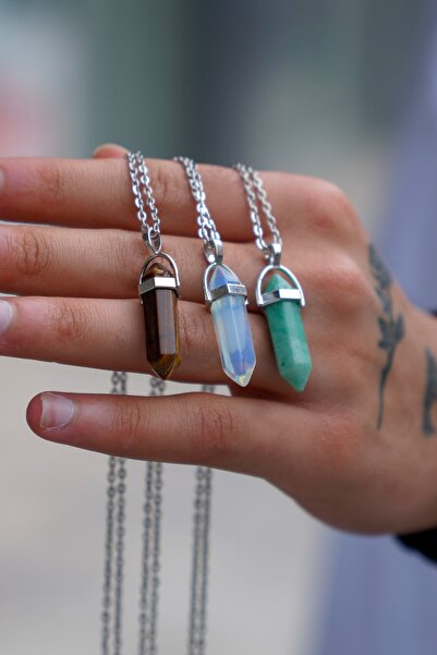 The Collection Kaplangözü Aventurin Ay Taşı Doğal Taş 3'lü Set Kristal Kolye