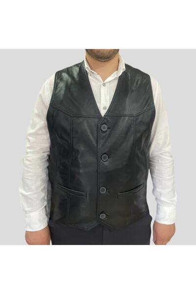 LİDYA DERİ Erkek Deri Yelek
