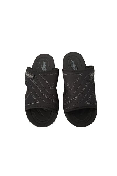 Pars 236 Siyah-düz Erkek Ortopedik Rahat Hafif Ve Şık Günlük Terlik