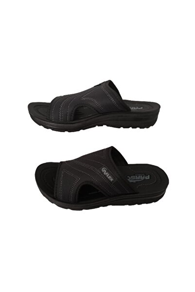 Pars 236 Siyah-düz Erkek Ortopedik Rahat Hafif Ve Şık Günlük Terlik