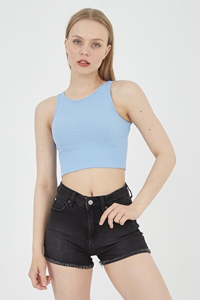 Halter Yaka Fitilli Crop Atlet