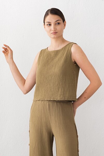 İpekçi Otantik |   100% Cotton |   Muslin |   Boat Neck |   Crop |   Blouse |...