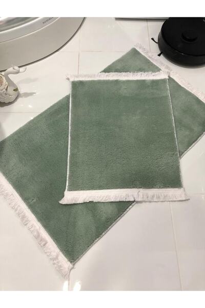 MBA Peluş Post Banyo Paspas Takımı Ikili Saçaklı Makinada Yıkanabilir