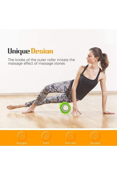 MultiFlexPro أسطوانة تدليك فوم فاخرة عالية الكثافة ومتوسطة الصلابة من الفوم بيلاتيس للتدليك