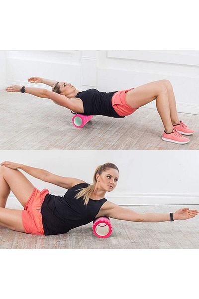 MultiFlexPro أسطوانة تدليك فوم فاخرة عالية الكثافة ومتوسطة الصلابة من الفوم بيلاتيس للتدليك