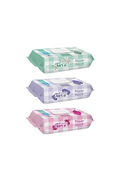 Baby Turco منشفة مبللة للأطفال من فلاور بانش 90 قطعة × 3 قطع 270 ورقة