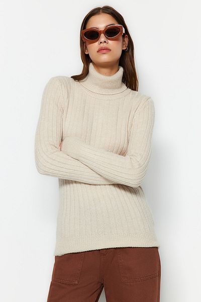 Trendyol Collection Pulover din tricotaje de bază cu textura moale Stone TWOAW20FV0133