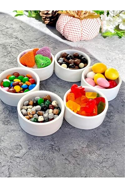 Baroness 6 cm Porcelain 6-Piece Joker Mini Jam Bowl Sauce Bowl