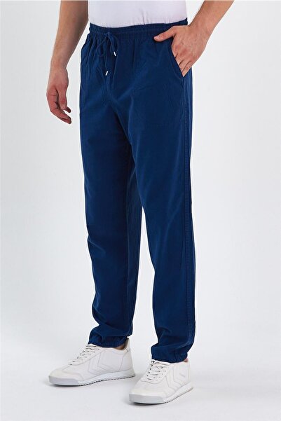 COOL TARZ Erkek Indigo Regular Bağcıklı Keten Pantolon-crepe1479r05s