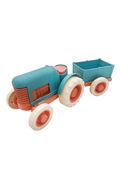 lets be child Friction Plastic Tractor with Trailer Lc-30878 Turquoise-Orange