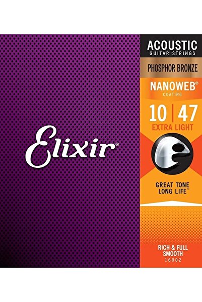 Elixir 16002 Nanoweb 80/20 Phosphor Bronze Akustik Gitar Teli (10-47)