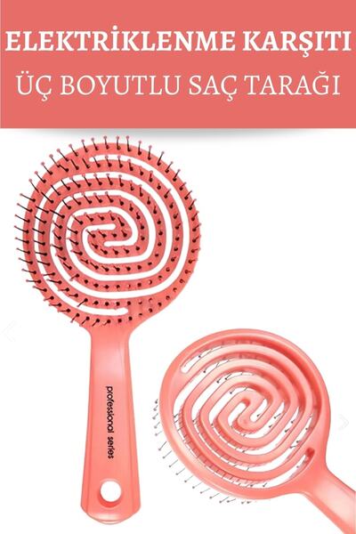 Lovendas Pink Pro Three Dimensional Hair Care Brush - Comb