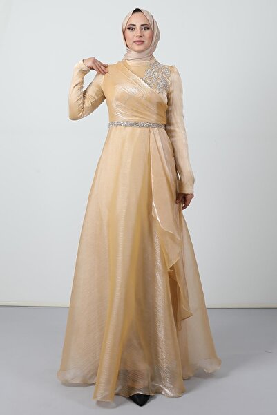 Giza Giyim Βραδινό φόρεμα Hijab Eliza Χρυσό