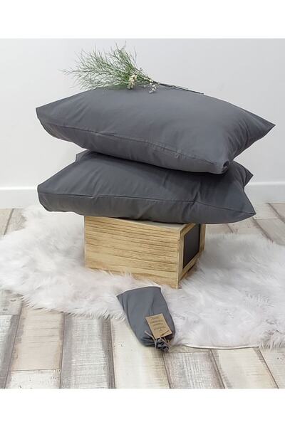 Naturel Collection غطاء وسادة طبيعي مكون من قطعتين مقاس 50x70 من القطن المغسو...
