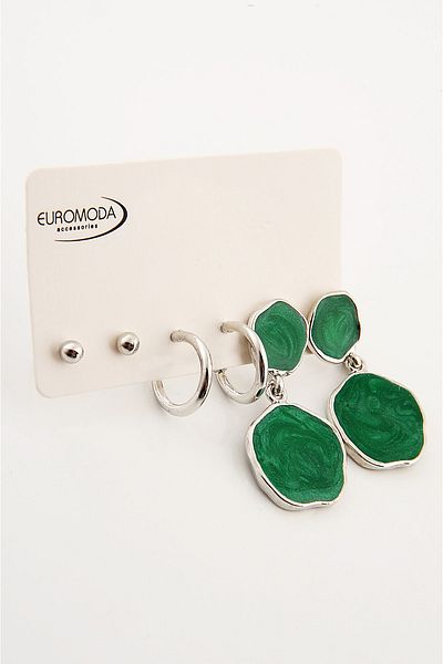 EUROMODA Pearlescent Enamel Specially Designed Screw Pendant Earrings