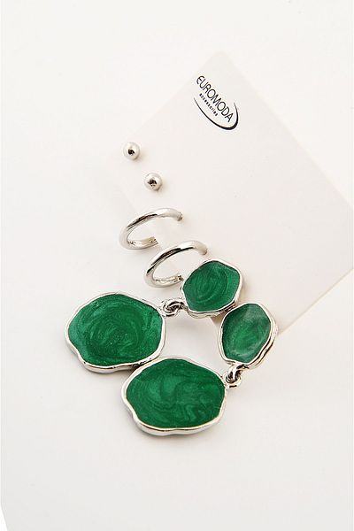 EUROMODA Pearlescent Enamel Specially Designed Screw Pendant Earrings