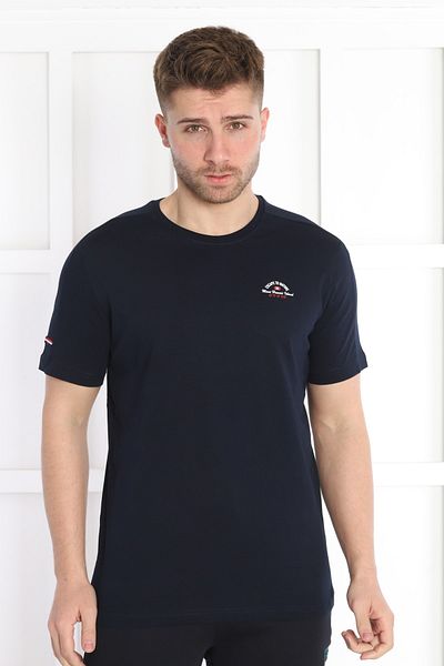 NEED LİFE Men's Navy Blue Need Printed Crew Neck T-Shirt