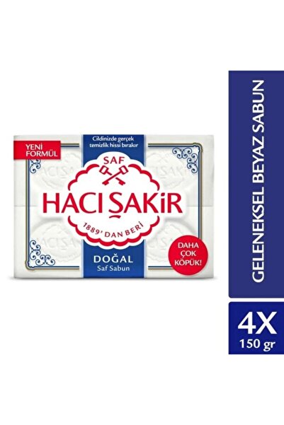 Hacı Şakir Natural Pure Traditional White Soap 4*150 Gr