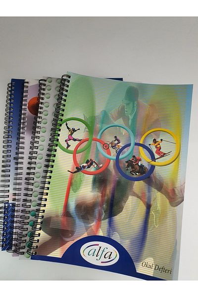 Alfa School Notebook 144 Sheets A4 Lined (3 Pieces)