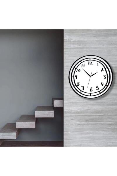 CajuArt 35 cm Wooden Decorative Cartoon Drawing Modern Wall Clock