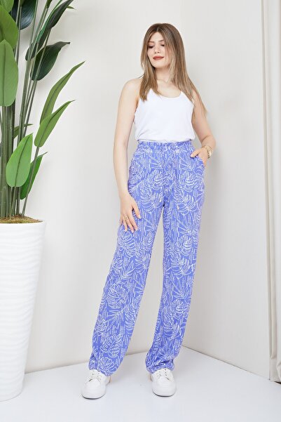 Banadamoda Γυναικείο αθλητικό παντελόνι βισκόζης με σχέδια από φοίνικα