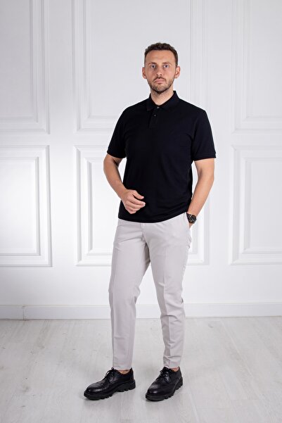 Sarar İnterview Sarar Polo Yaka %100 Pamuk Siyah T-Shirt