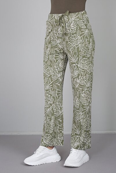 Banadamoda Γυναικείο αθλητικό παντελόνι βισκόζης με σχέδια από φοίνικα
