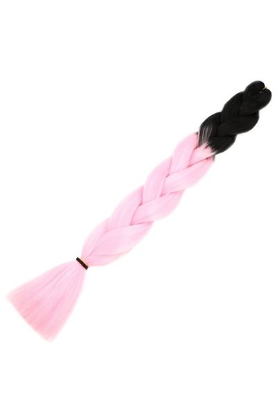 KONAK PERUK 100 gr.African Braiding Synthetic Hair - Black/Candy Pink Ombreli