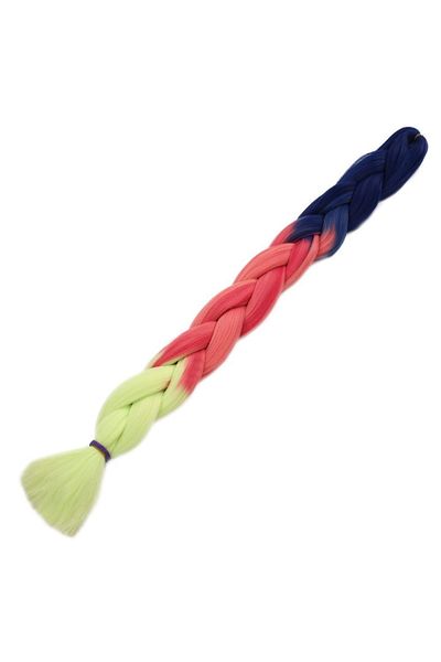 KONAK PERUK Ombreli Synthetic Hair for African Braid and Rasta - Purple/Pink/Light Pistachio Green