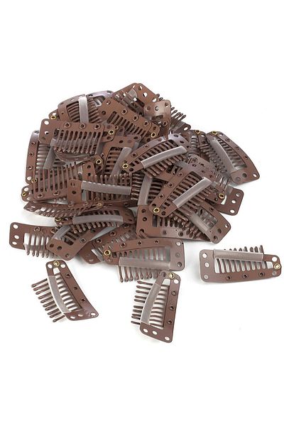 KONAK PERUK Snap Clips Large - 10 Pieces - Light Brown